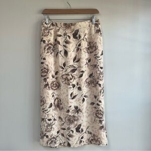 Vintage Grungy Floral Midi Skirt